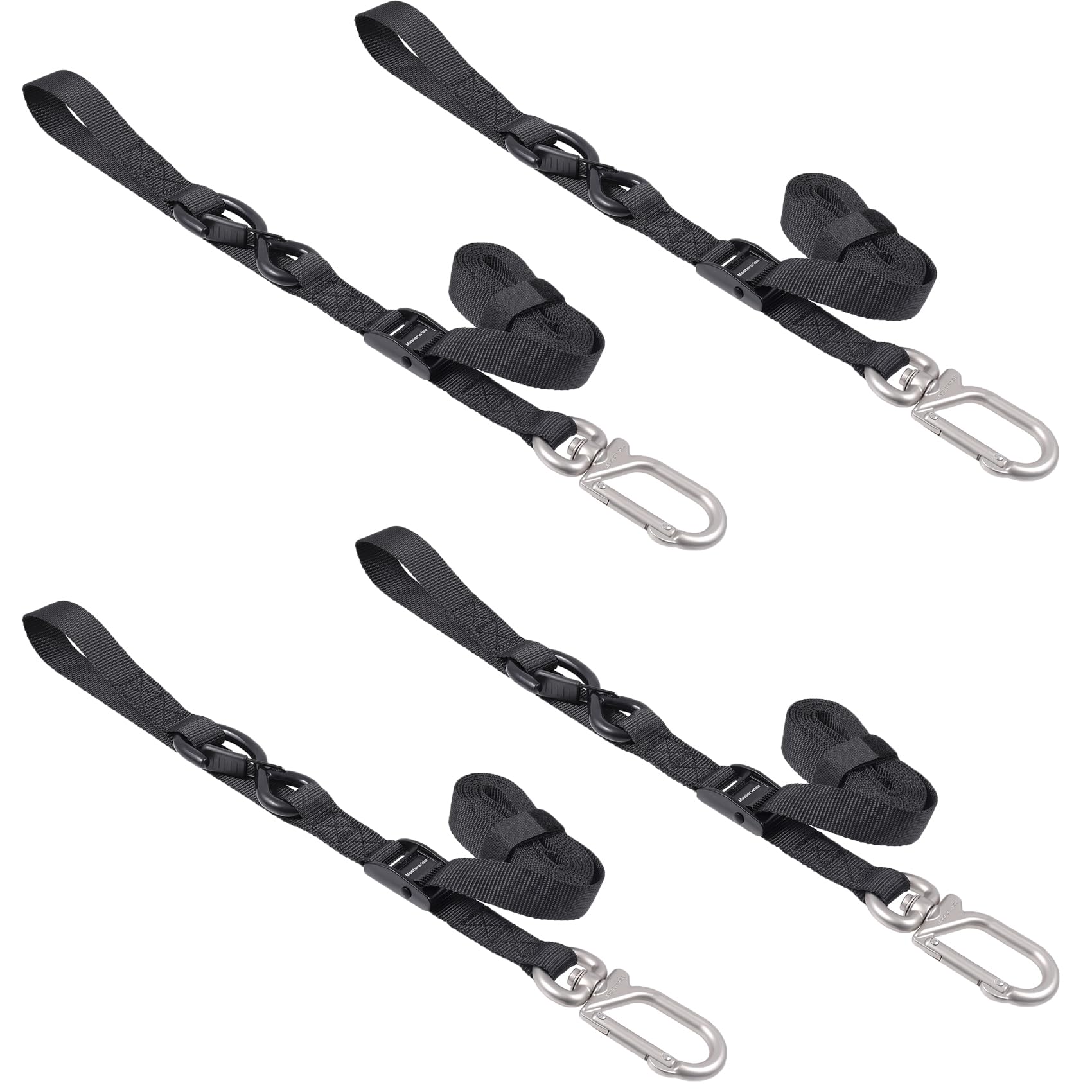 Masterwise Tie Down Straps,1'' x 8 Tie Downs with Swivel Carabiner Hooks, Motorcycle Handlebar Straps for Dirt Bike, Kayak, Car,